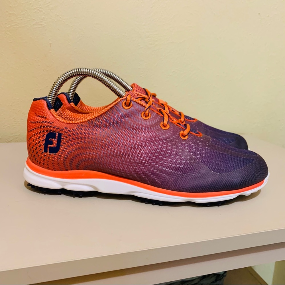 FootJoy Orange Purple Spikeless Comfort Gradient Foam Women’s Golf Shoes Size 8